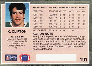 1990 Action Packed #191 Kyle Clifton Back