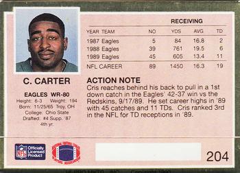 1990 Action Packed #204 Cris Carter Back