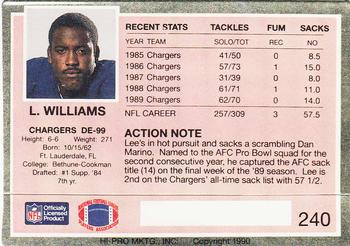 1990 Action Packed #240 Lee Williams Back