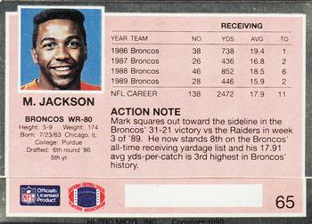 1990 Action Packed #65 Mark Jackson Back