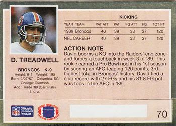 1990 Action Packed #70 David Treadwell Back