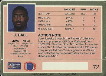 1990 Action Packed #72 Jerry Ball Back