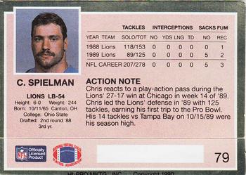 1990 Action Packed #79 Chris Spielman Back