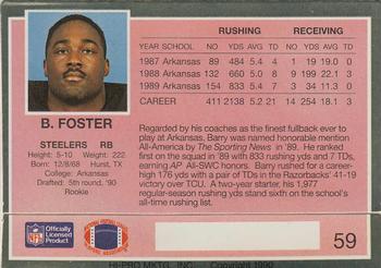 1990 Action Packed Rookie/Update #59 Barry Foster Back
