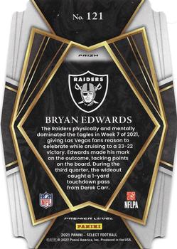 2021 Panini Select - Green and Yellow Prizm Die Cut #121 Bryan Edwards Back