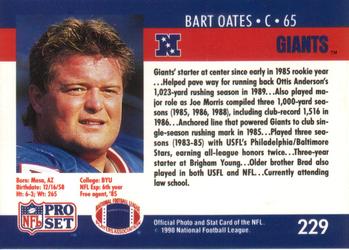 1990 Pro Set #229 Bart Oates Back