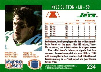1990 Pro Set #234 Kyle Clifton Back