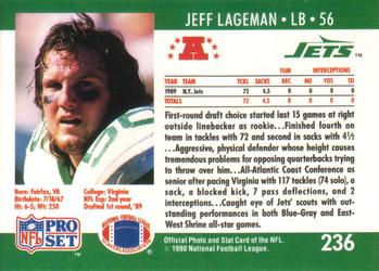 1990 Pro Set #236 Jeff Lageman Back