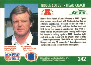 1990 Pro Set #242 Bruce Coslet Back