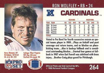 1990 Pro Set #264 Ron Wolfley Back
