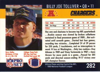 1990 Pro Set #282 Billy Joe Tolliver Back