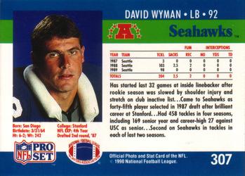 1990 Pro Set #307 David Wyman Back