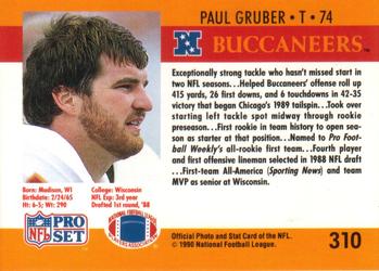 1990 Pro Set #310 Paul Gruber Back