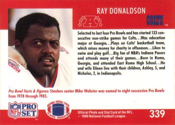 1990 Pro Set #339 Ray Donaldson Back