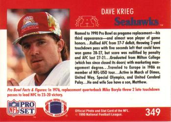 1990 Pro Set #349 Dave Krieg Back