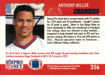 1990 Pro Set #356 Anthony Miller Back