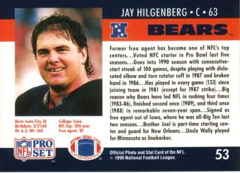 1990 Pro Set #53 Jay Hilgenberg Back