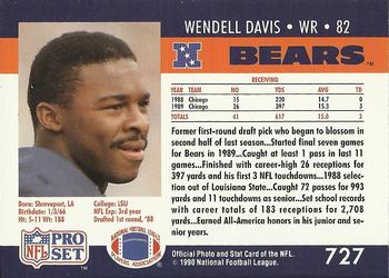 1990 Pro Set #727 Wendell Davis Back
