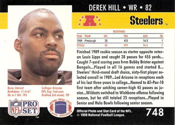1990 Pro Set #748 Derek Hill Back