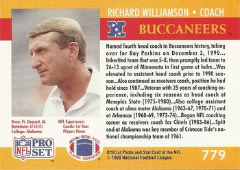 1990 Pro Set #779 Richard Williamson Back