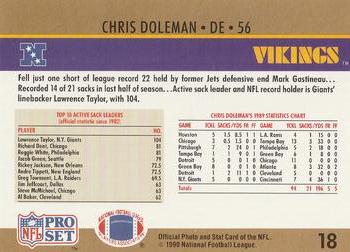 1990 Pro Set #18 Chris Doleman Back