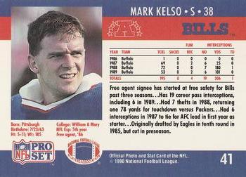 1990 Pro Set #41 Mark Kelso Back