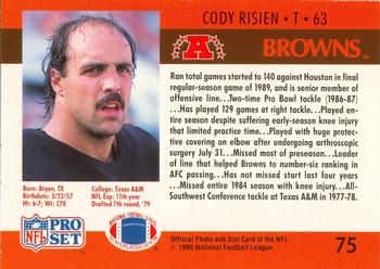 1990 Pro Set #75 Cody Risien Back