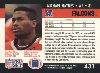 1990 Pro Set #431 Michael Haynes Back