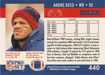 1990 Pro Set #440 Andre Reed Back