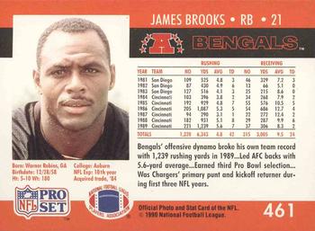 1990 Pro Set #461 James Brooks Back