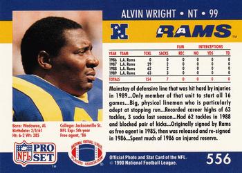1990 Pro Set #556 Alvin Wright Back