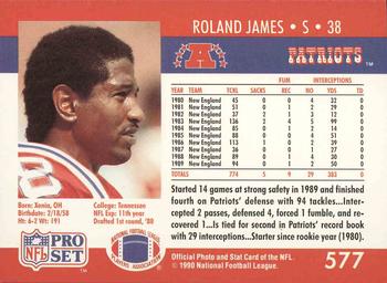 1990 Pro Set #577 Roland James Back