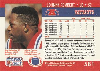 1990 Pro Set #581 Johnny Rembert Back
