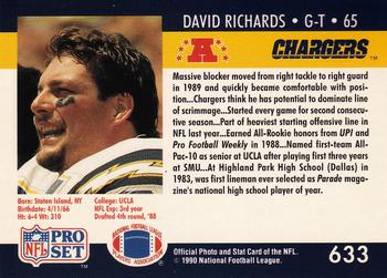 1990 Pro Set #633 David Richards Back