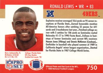 1990 Pro Set #750 Ronald Lewis Back
