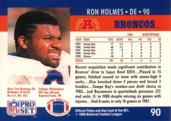 1990 Pro Set #90 Ron Holmes Back