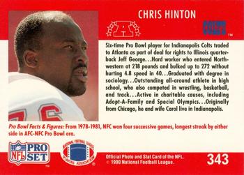 1990 Pro Set #343 Chris Hinton Back