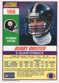 1990 Score #166 Bubby Brister Back