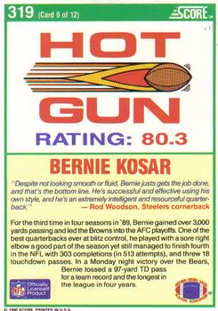 1990 Score #319 Bernie Kosar Back