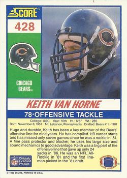 1990 Score #428 Keith Van Horne Back