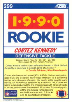 1990 Score #299 Cortez Kennedy Back