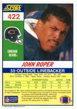 1990 Score #422 John Roper Back