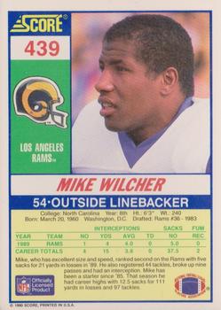 1990 Score #439 Mike Wilcher Back