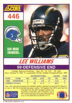 1990 Score #446 Lee Williams Back