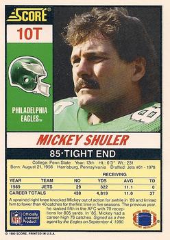1990 Score Rookie & Traded #10T Mickey Shuler Back