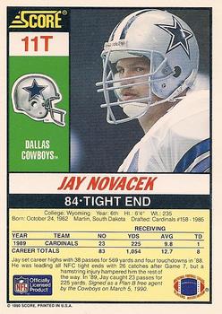 1990 Score Rookie & Traded #11T Jay Novacek Back