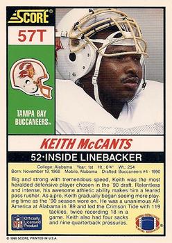 1990 Score Rookie & Traded #57T Keith McCants Back