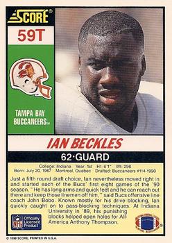 1990 Score Rookie & Traded #59T Ian Beckles Back