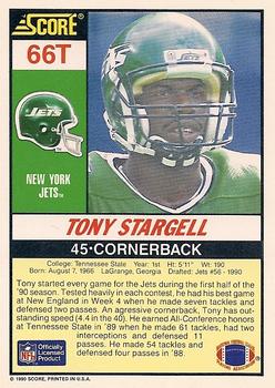 1990 Score Rookie & Traded #66T Tony Stargell Back