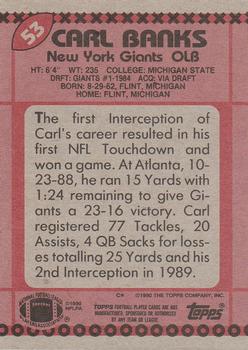 1990 Topps #53 Carl Banks Back